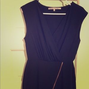 Black date night dress with rose gold zipper